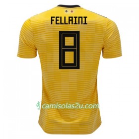 Camisolas de Futebol Bélgica Fellaini 8 Equipamento Alternativa Copa do Mundo 2018 Manga Curta